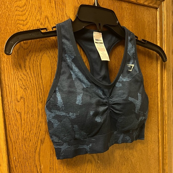 Gymshark Adapt Camo Seamless Racer Back Sports Bra - Savanna | Navy EUC! - Picture 3 of 15